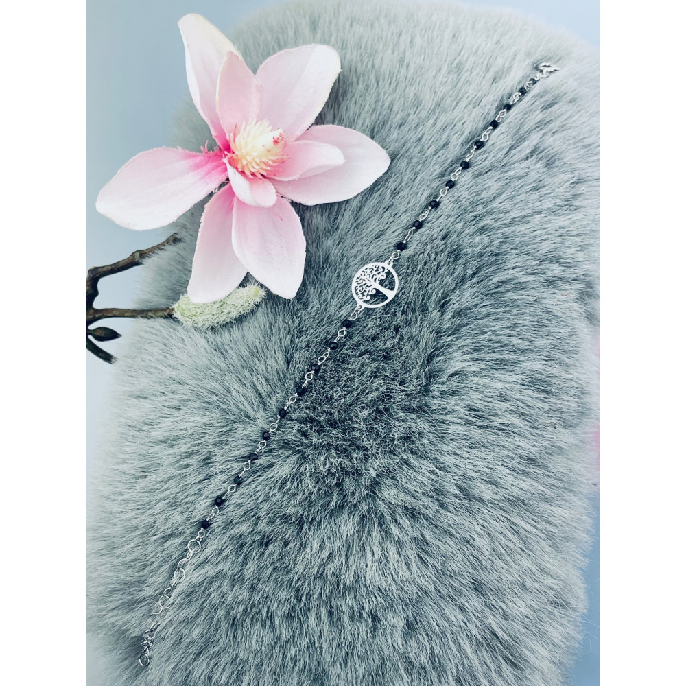 Baum Armband 925 Silber mit Spinell Damen