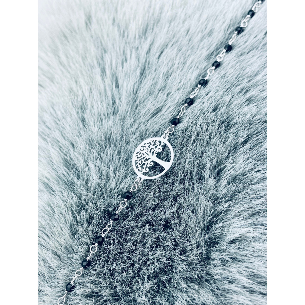 Baum Armband 925 Silber mit Spinell Damen