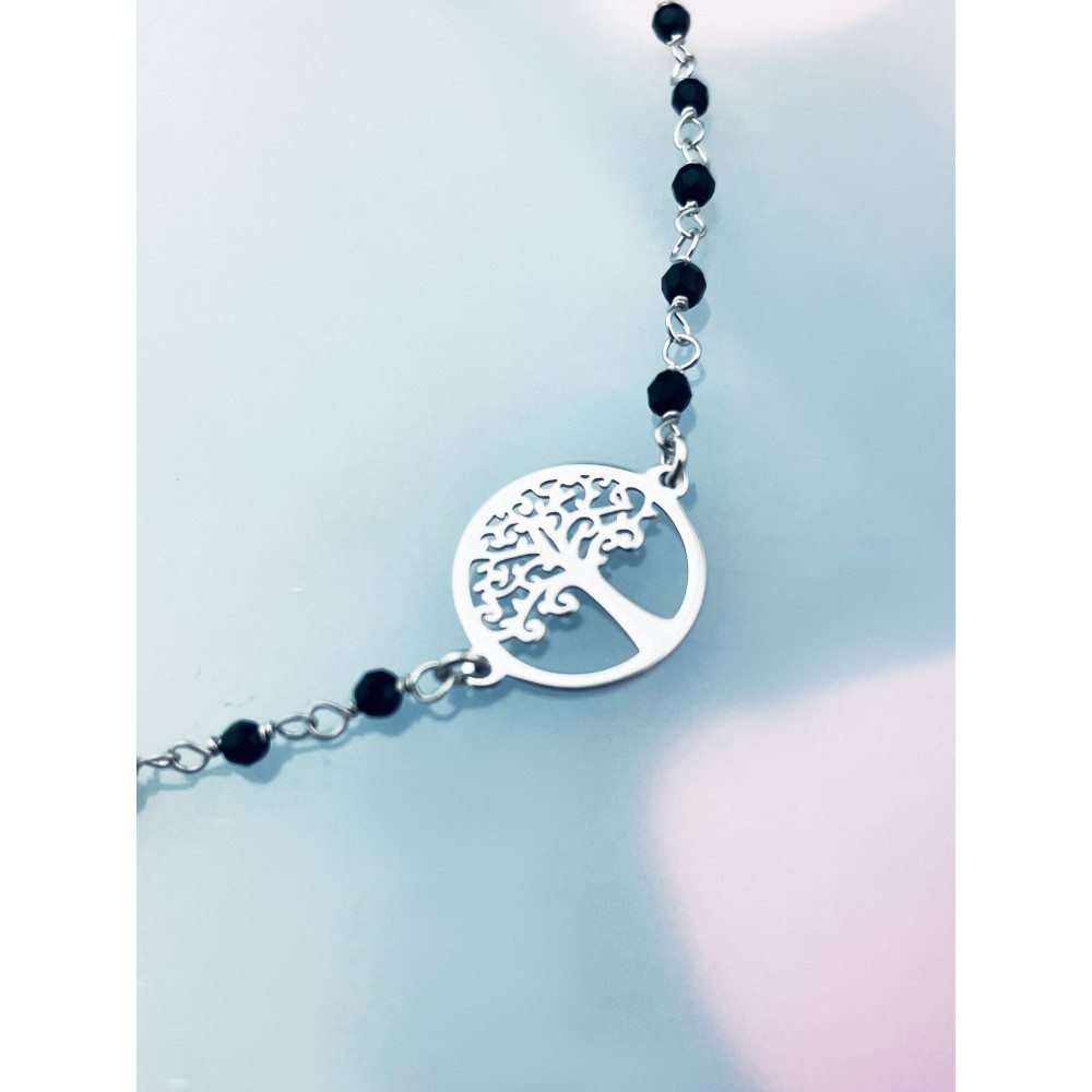 Baum Armband 925 Silber mit Spinell Damen