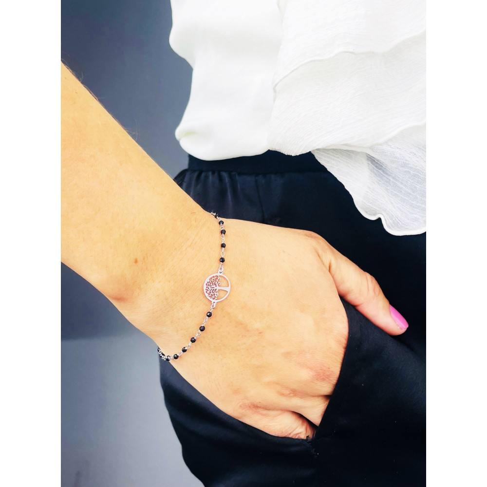 Baum Armband 925 Silber mit Spinell Damen