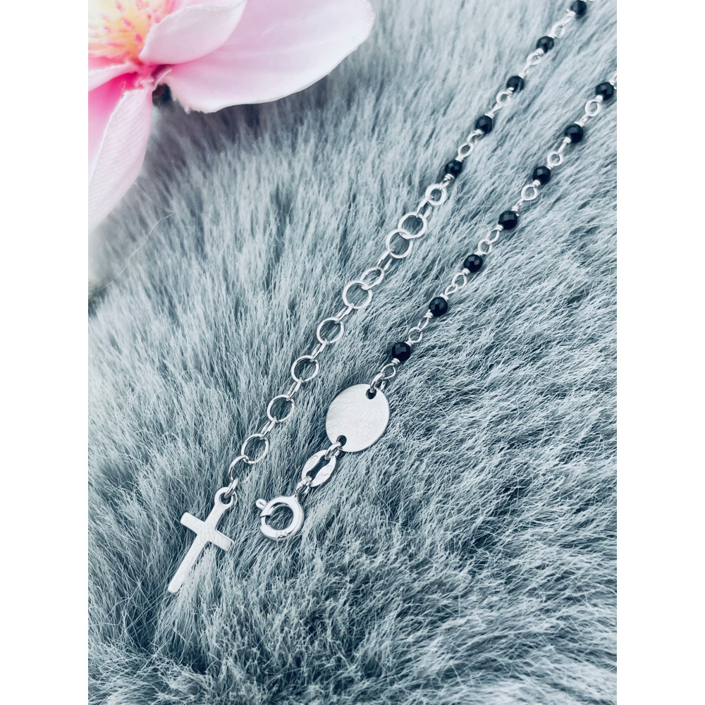 Kreuz Armband 925 Silber mit Spinell Damen