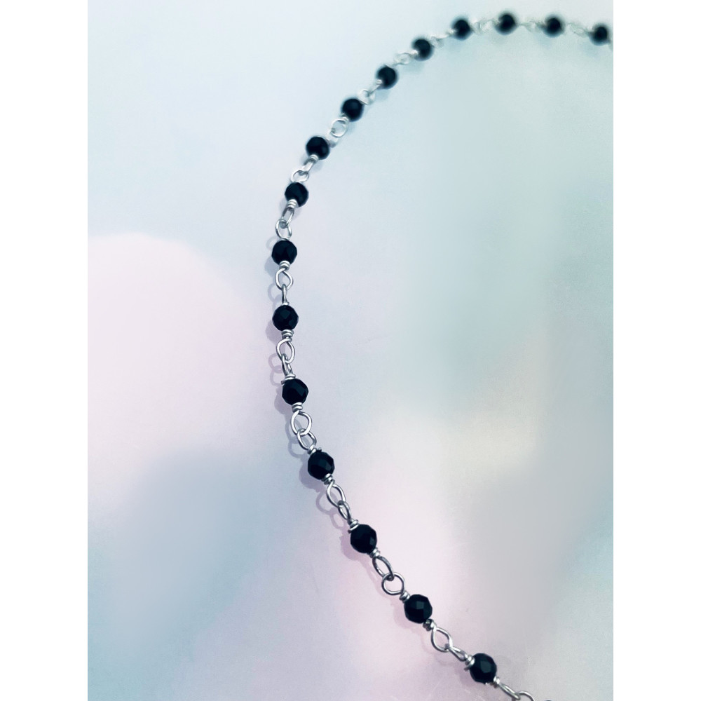 Kreuz Armband 925 Silber mit Spinell Damen