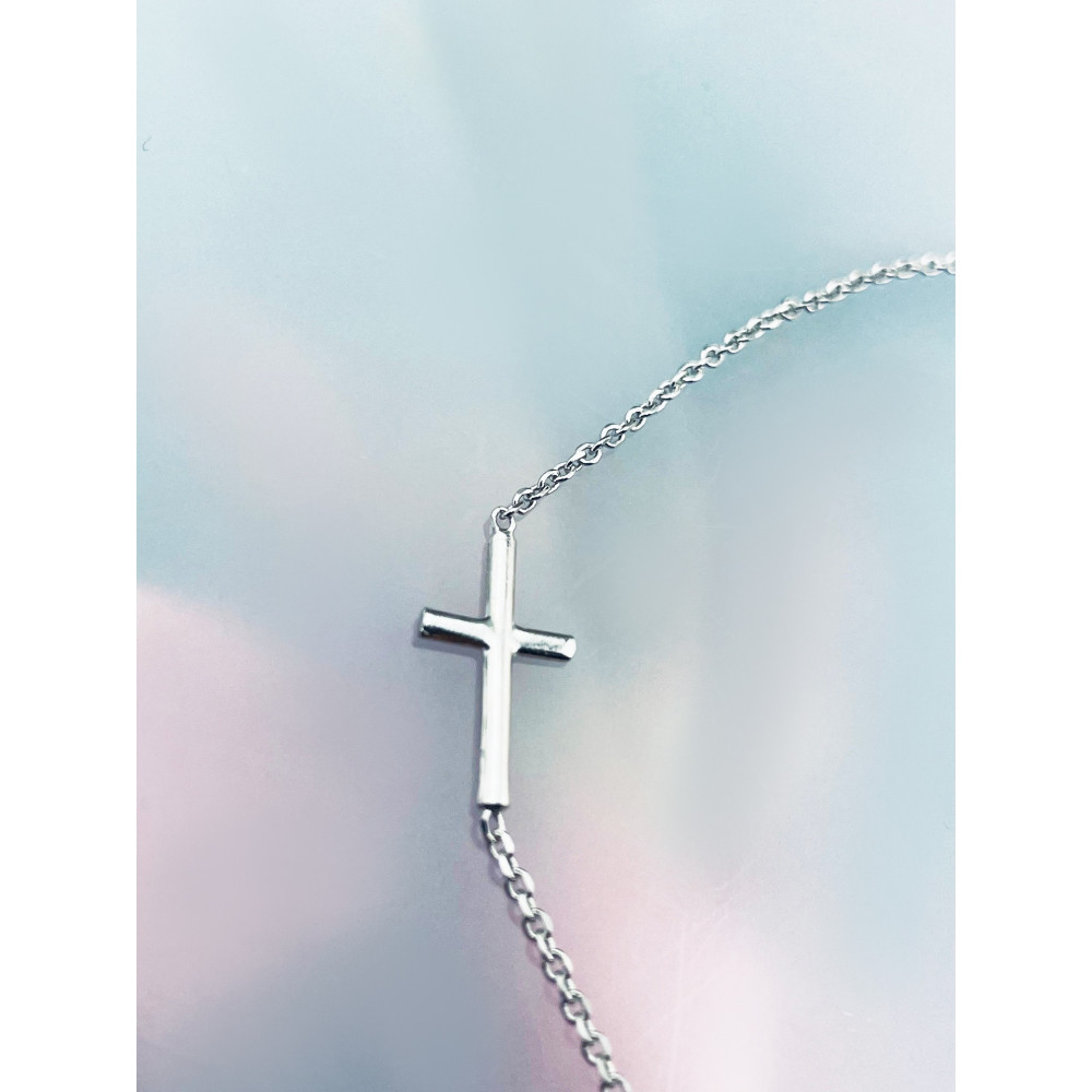 Kreuz 925 Silber Ankerkette Armband