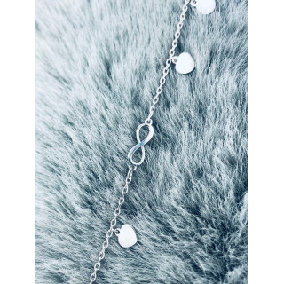 Herz Infinity 925 Silber Ankerkette Armband