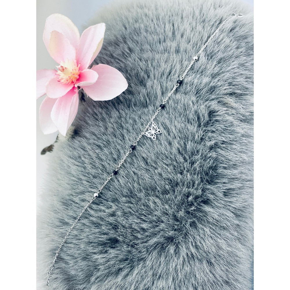 Schmetterling Armband 925 Silber mit Spinell Damen