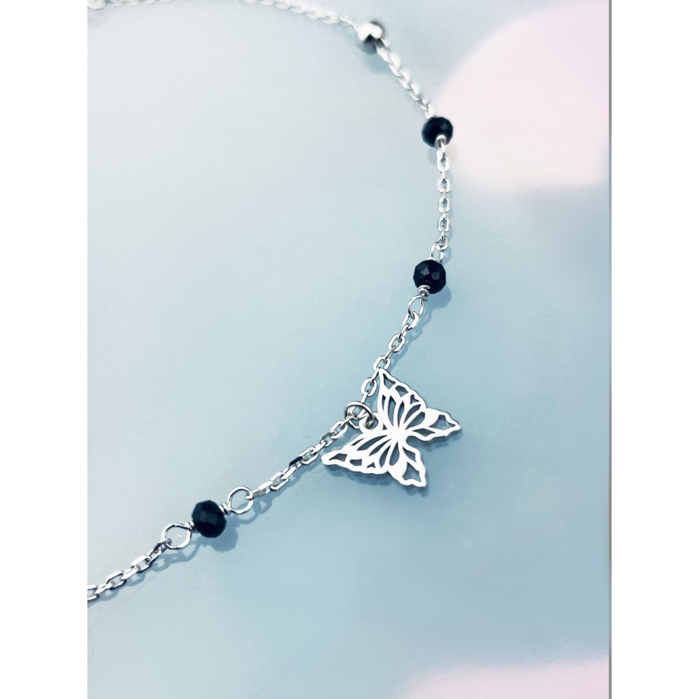 Schmetterling Armband 925 Silber mit Spinell Damen