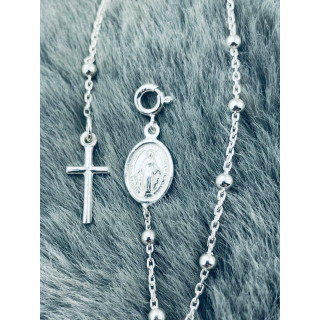 925 Silber Rosenkranz Kreuz Madonna Maria