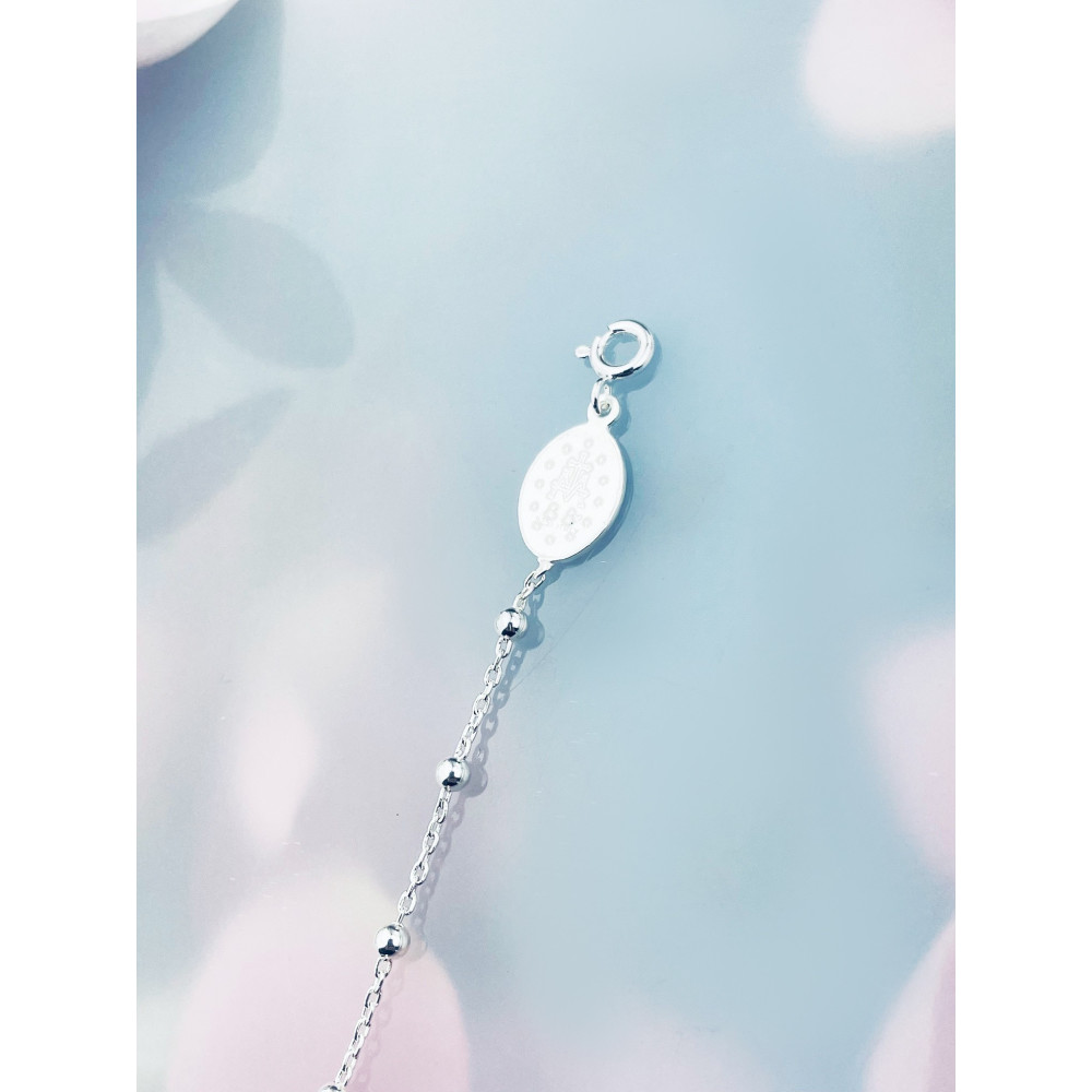 925 Silber Rosenkranz Kreuz Madonna Maria