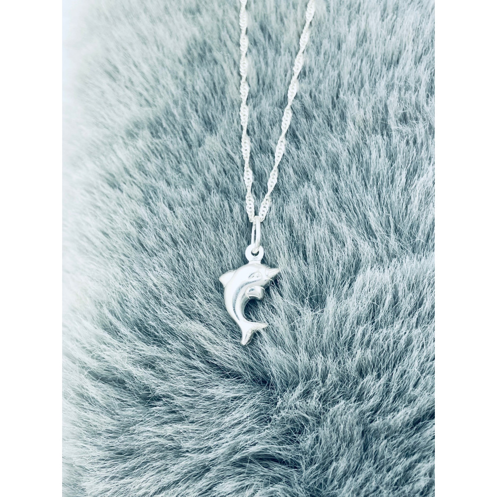 925 Silber Anhänger Delphin Kettenanhänger Singapore Magic