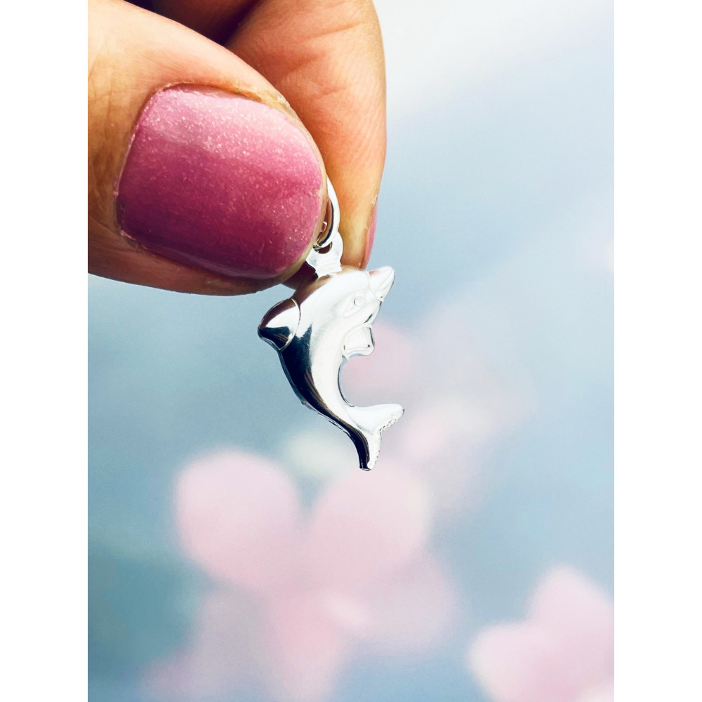 925 Silber Anhänger Delphin Kettenanhänger Singapore Magic