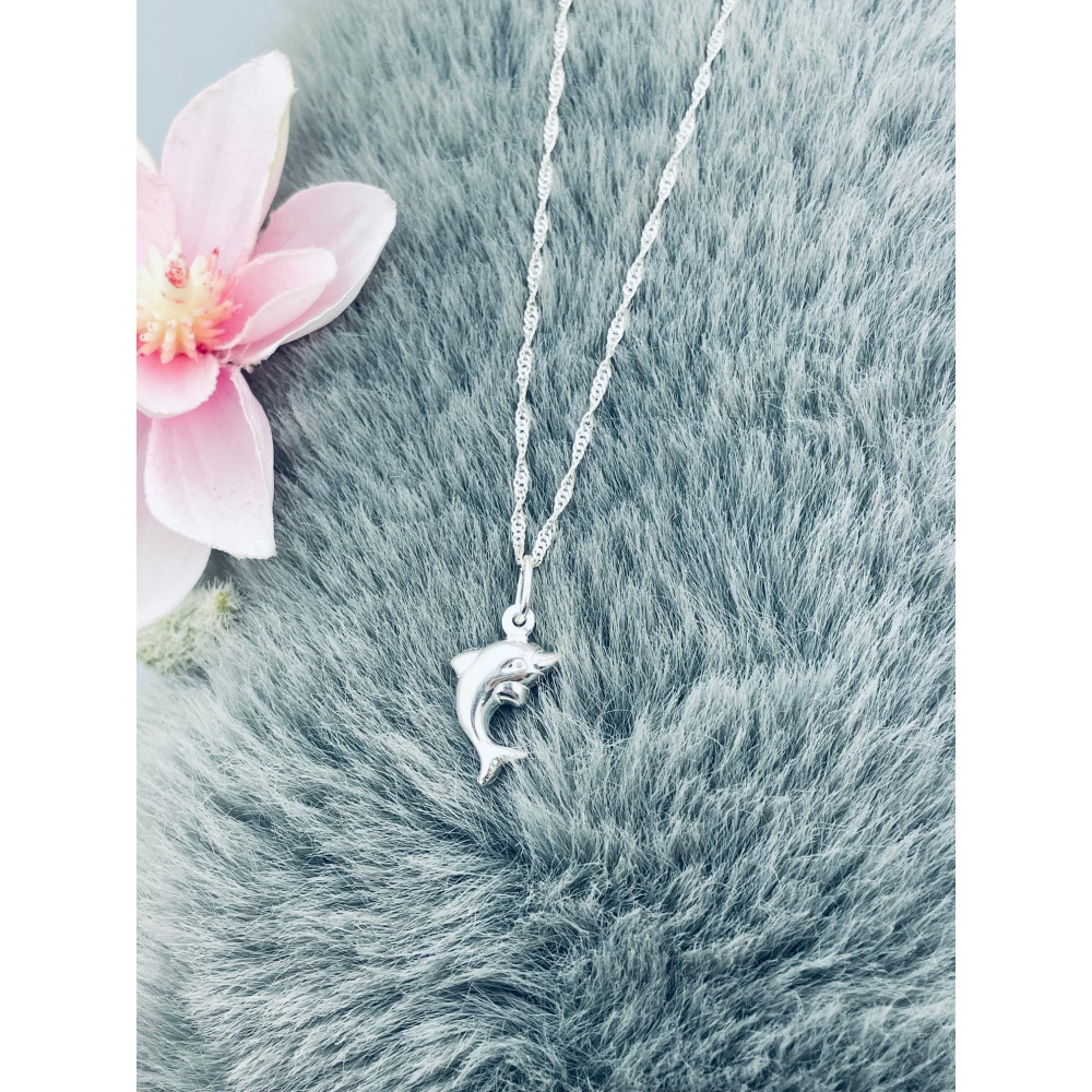 925 Silber Anhänger Delphin Kettenanhänger Singapore Magic