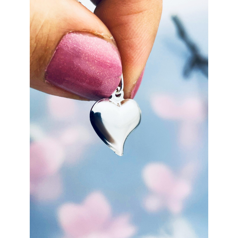 Srebrny naszyjnik Singapure Magic serce serduszko figurka łańcuszek zawieszka