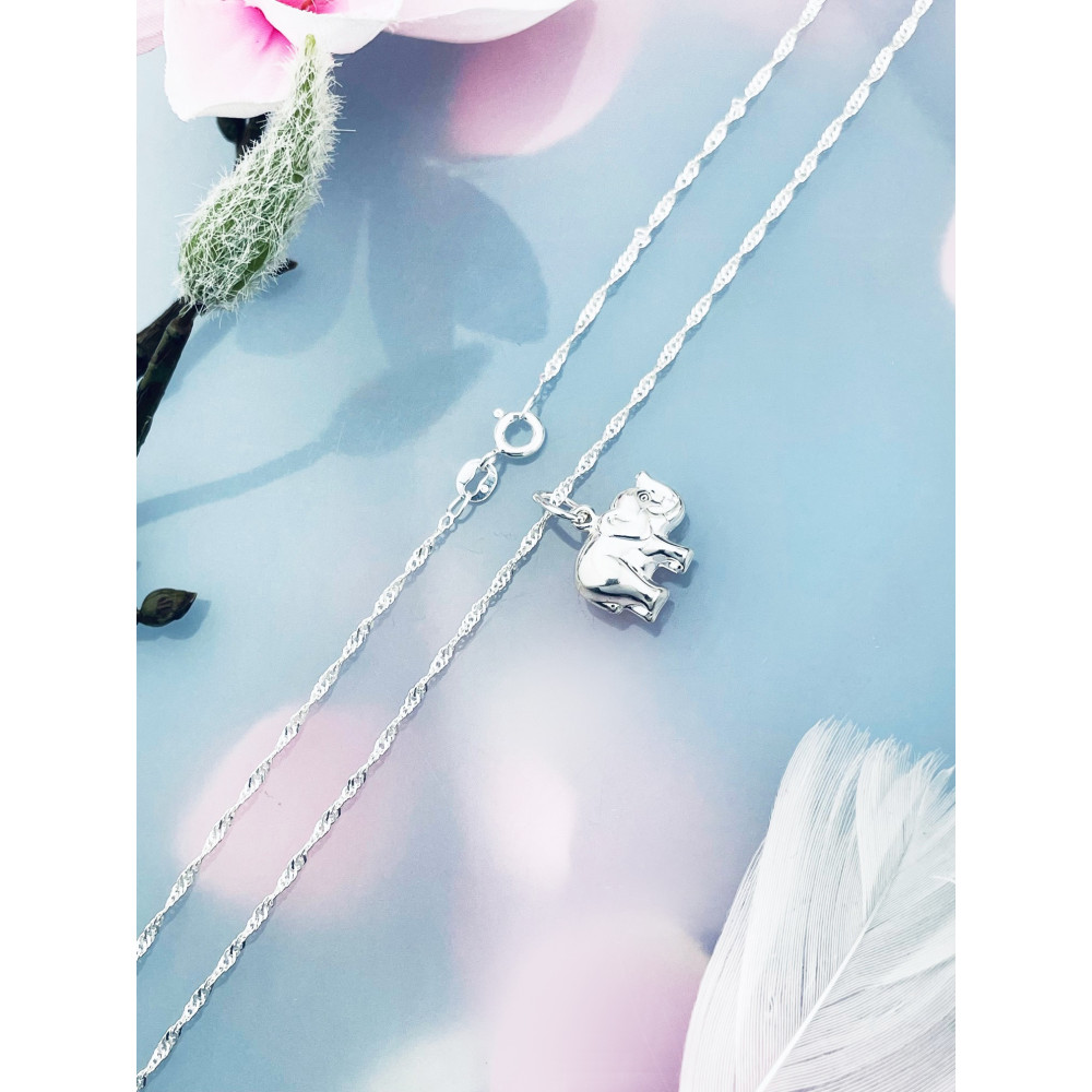 925 Silber Anhänger Elefant Kettenanhänger Singapore Magic