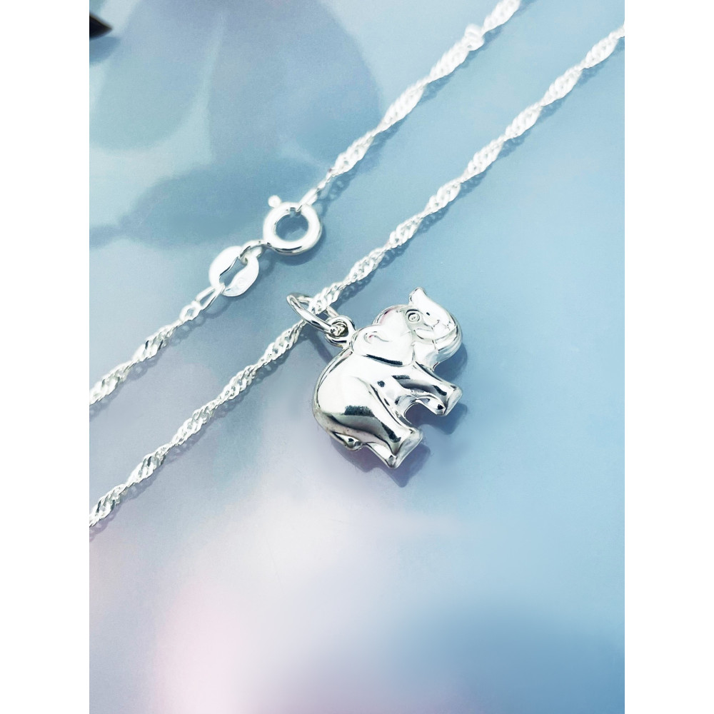 925 Silber Anhänger Elefant Kettenanhänger Singapore Magic