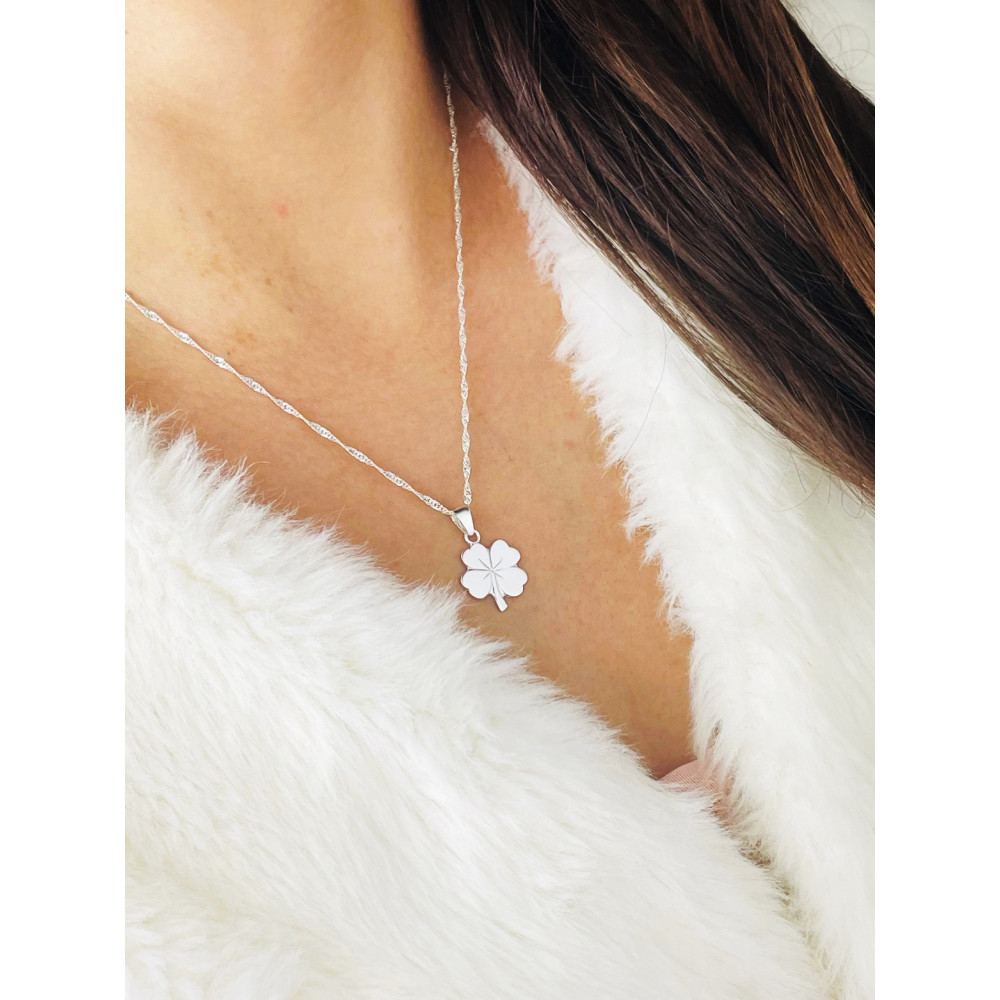 925 Silber Anhänger Kleeblatt Kettenanhänger Singapore Magic