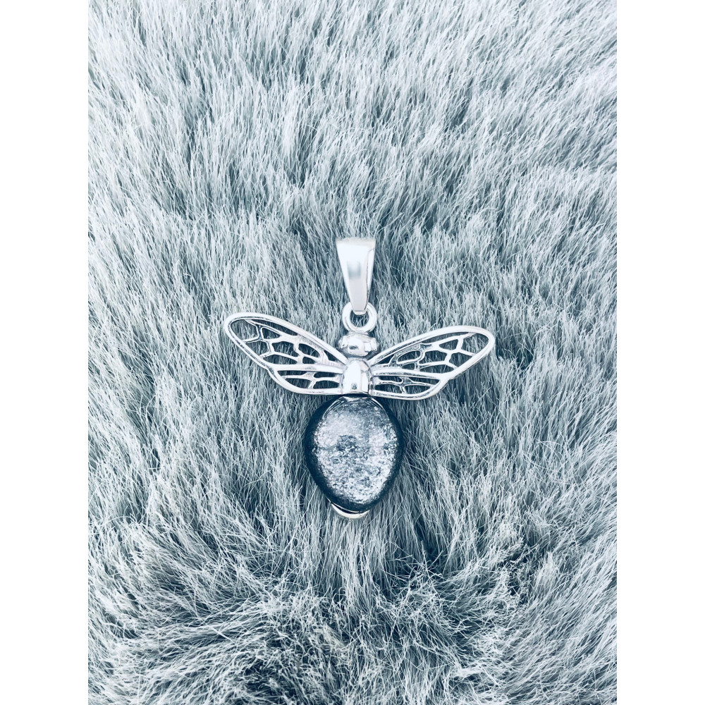 Biene 925 Silber Damen Medaillon Anhänger mit Mondstein