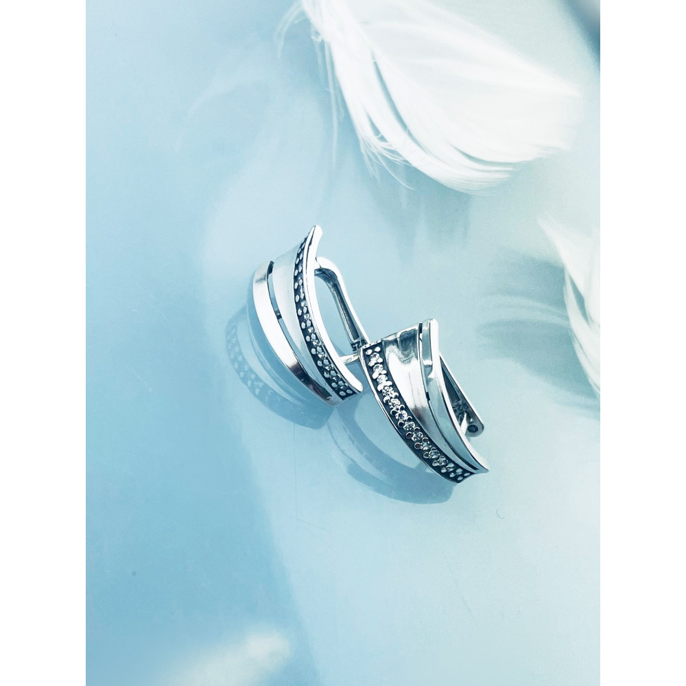 copy of Złote kolczyki przecinki z cyrkoniami