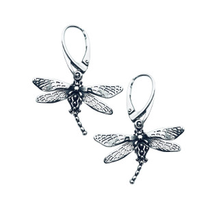 Libelle 925 Silber Ohrringe Vintage