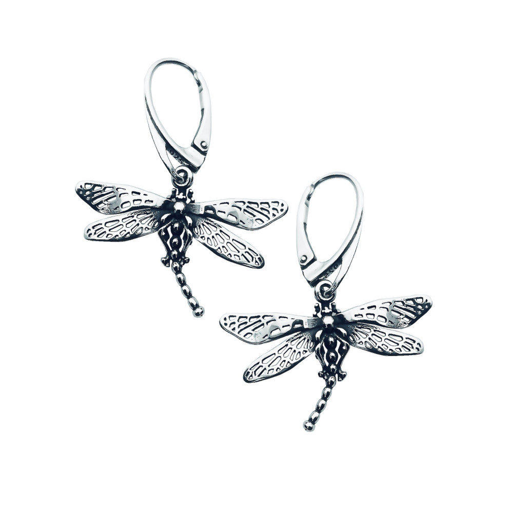 Libelle 925 Silber Ohrringe Vintage