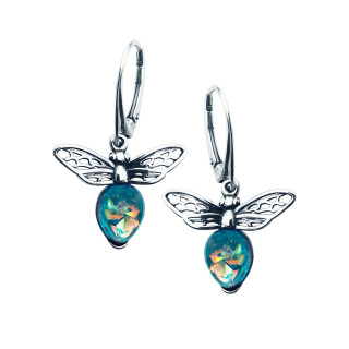 copy of Srebrne kolczyki wiszące krople łezki z zielonym malachitem