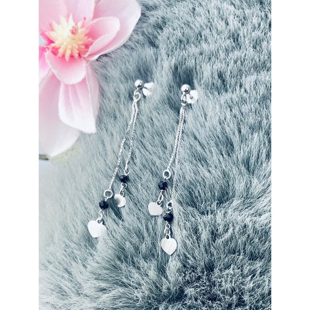 Herz 925 Silber Ohrringe mit Spinel