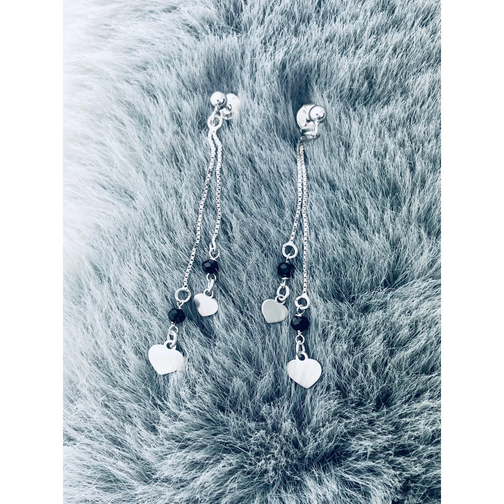 Herz 925 Silber Ohrringe mit Spinel