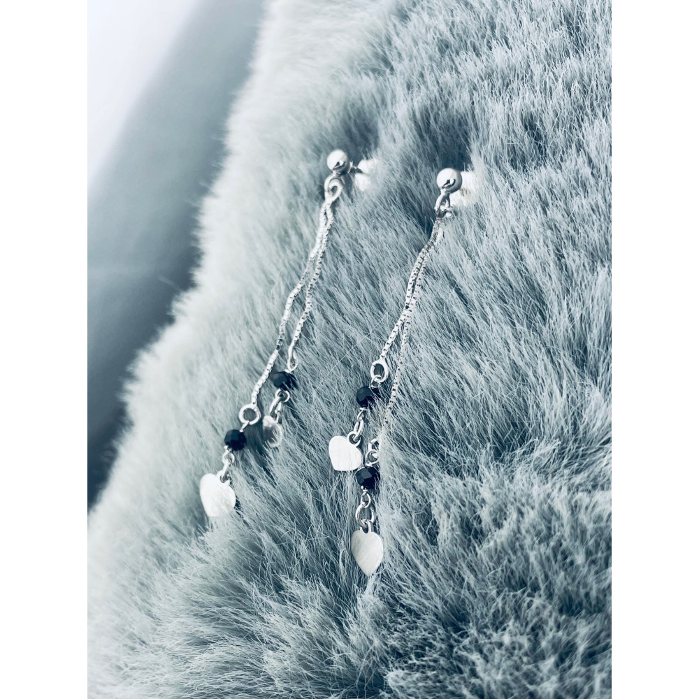 Herz 925 Silber Ohrringe mit Spinel