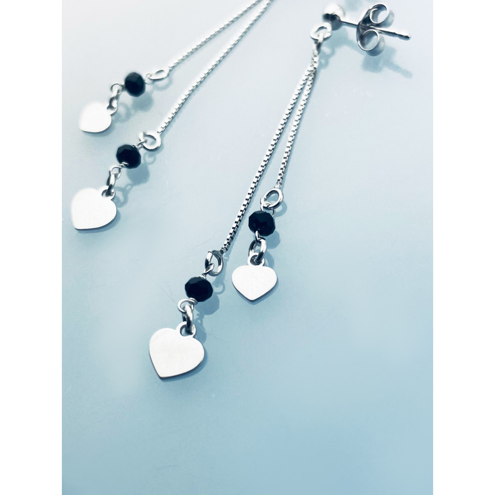 Herz 925 Silber Ohrringe mit Spinel