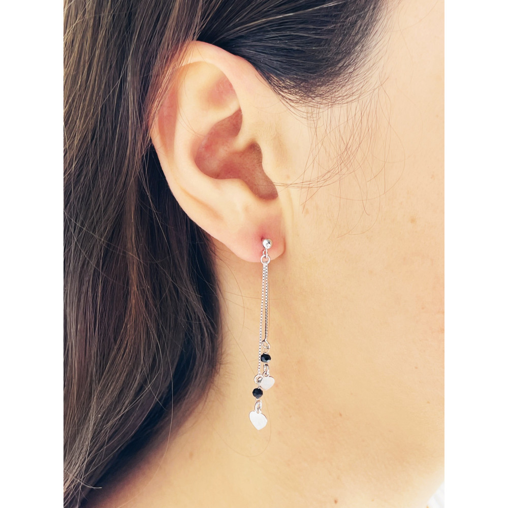 Herz 925 Silber Ohrringe mit Spinel