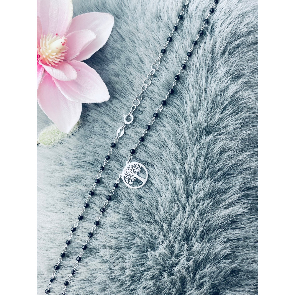 Baum 925 Silber Halskette mit Spinel Halsband Damen