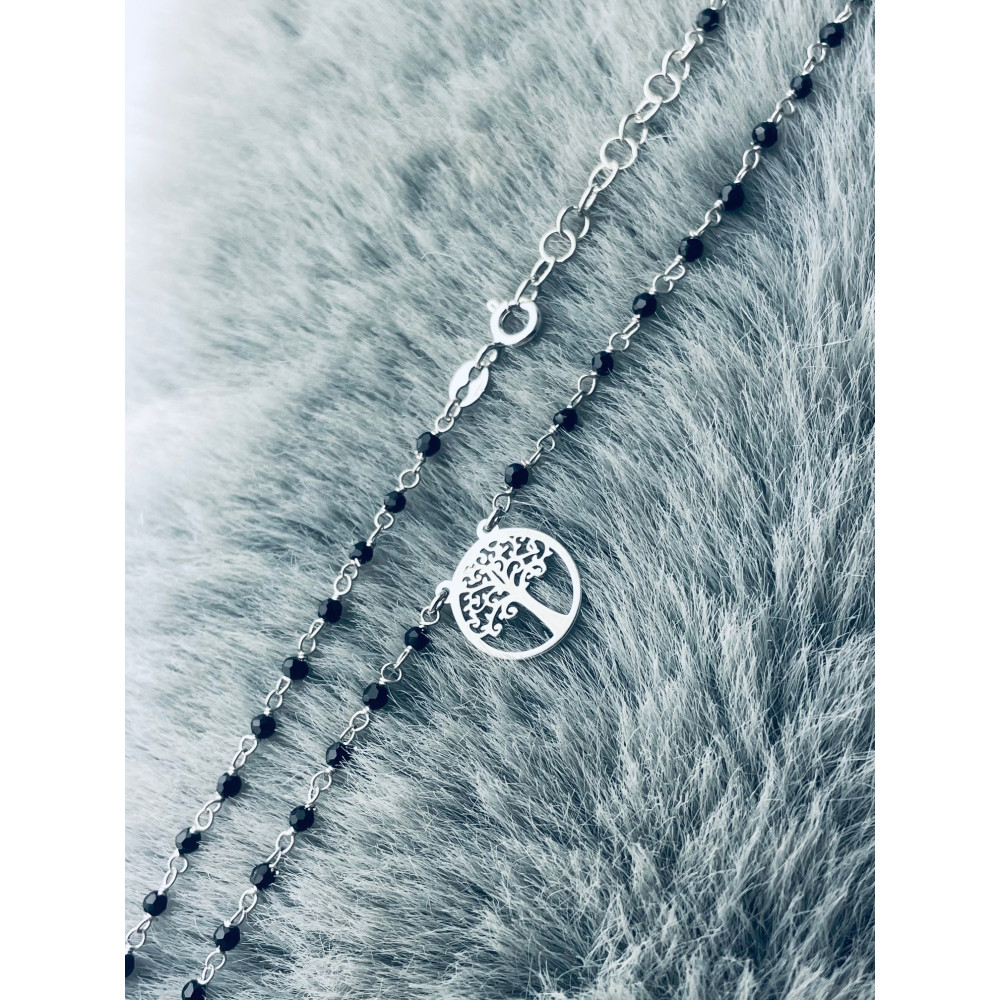 Baum 925 Silber Halskette mit Spinel Halsband Damen