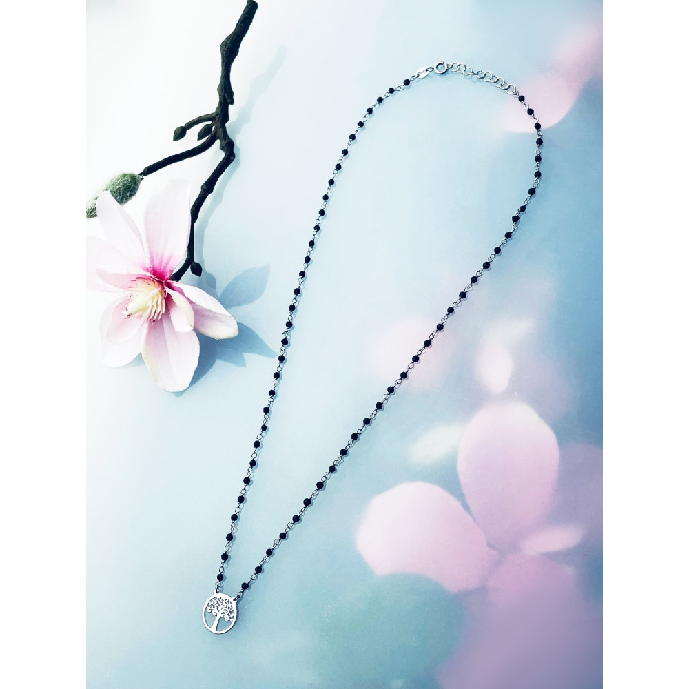 Baum 925 Silber Halskette mit Spinel Halsband Damen