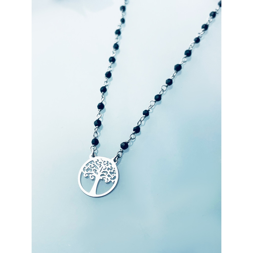 Baum 925 Silber Halskette mit Spinel Halsband Damen