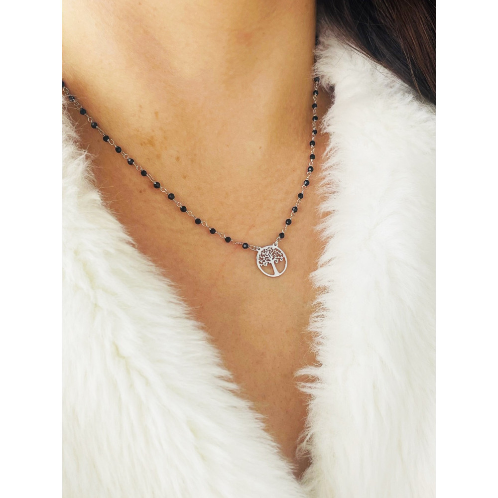 Baum 925 Silber Halskette mit Spinel Halsband Damen