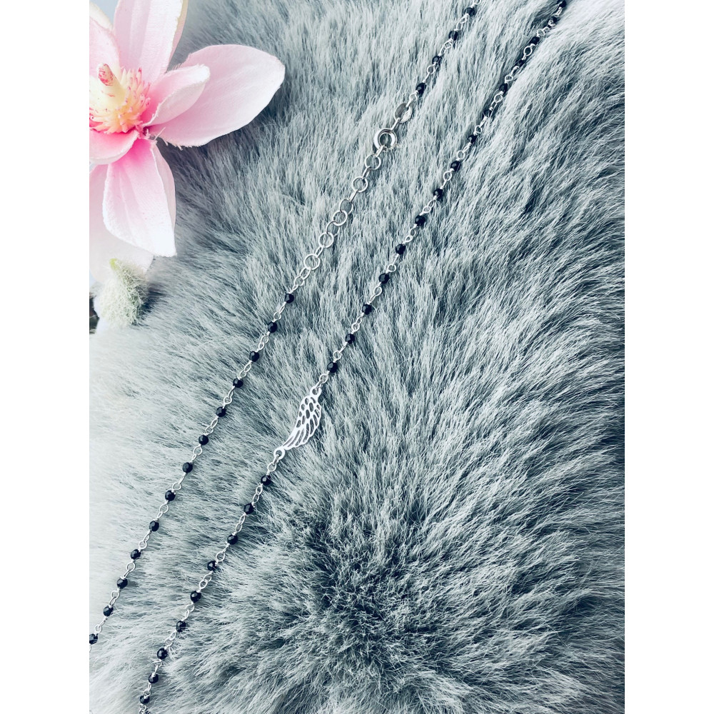 Flügel 925 Silber Halskette mit Spinel Halsband Damen