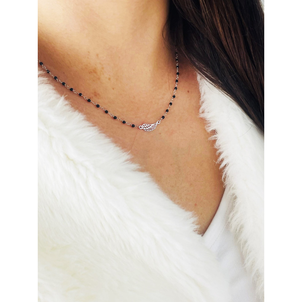 Flügel 925 Silber Halskette mit Spinel Halsband Damen