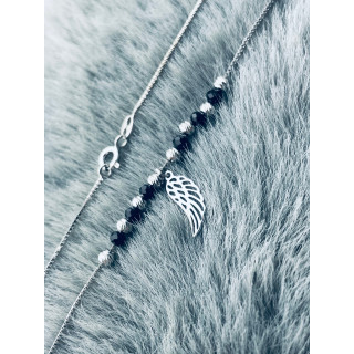 Flügel 925 Silber Halskette mit Spinel Halsband Damen