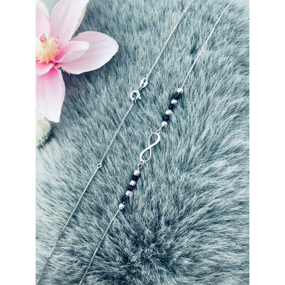 Infinity 925 Silber Halskette mit Spinel Halsband Damen