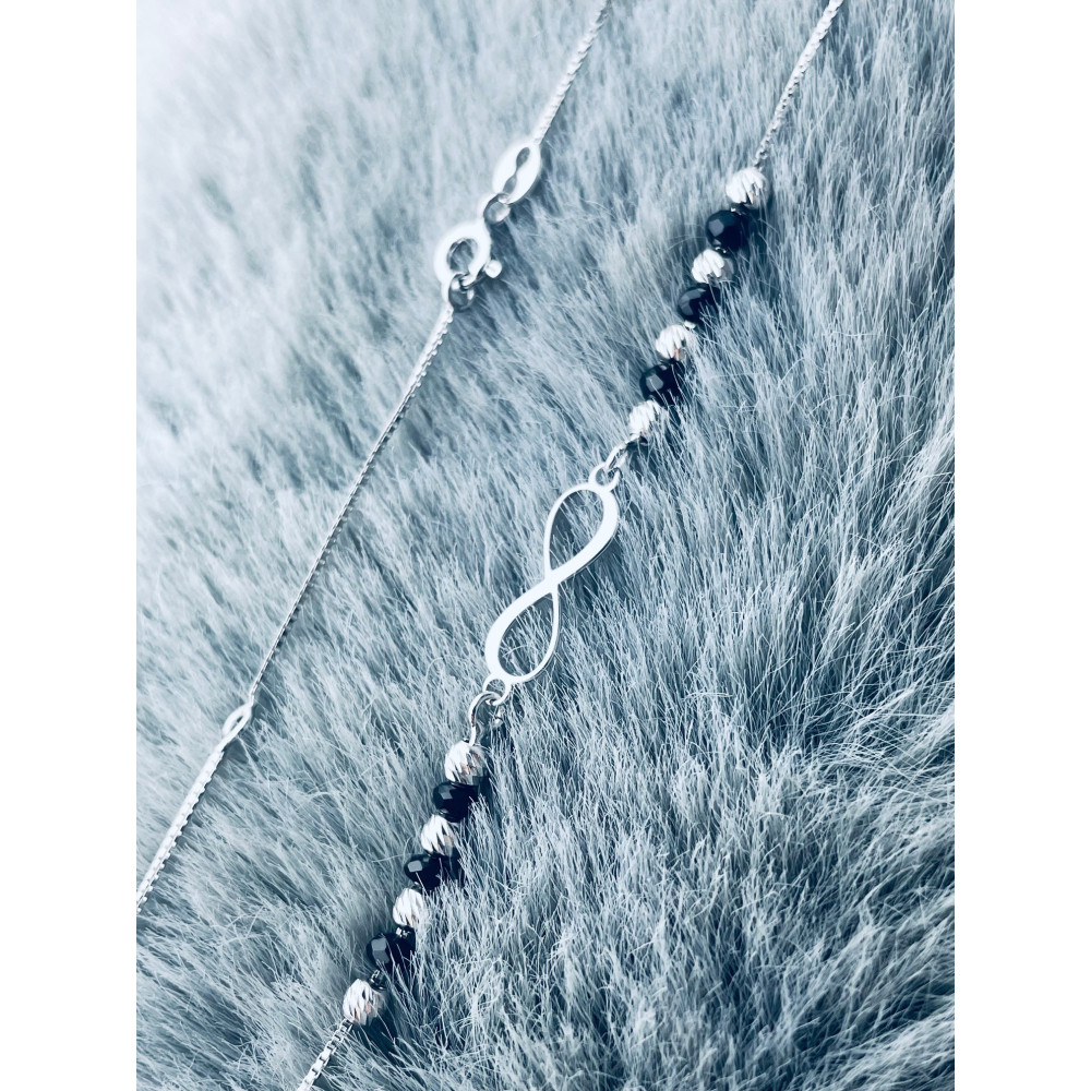 Infinity 925 Silber Halskette mit Spinel Halsband Damen