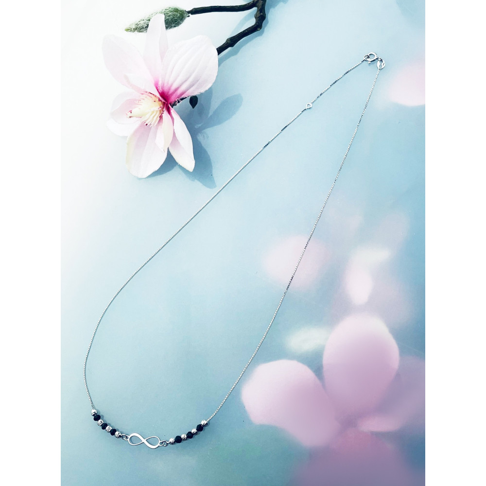 Infinity 925 Silber Halskette mit Spinel Halsband Damen