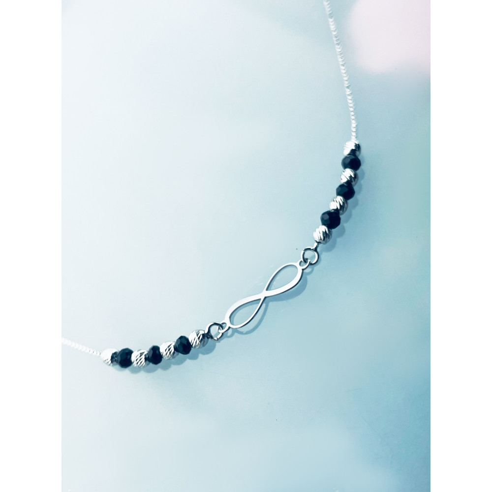 Infinity 925 Silber Halskette mit Spinel Halsband Damen