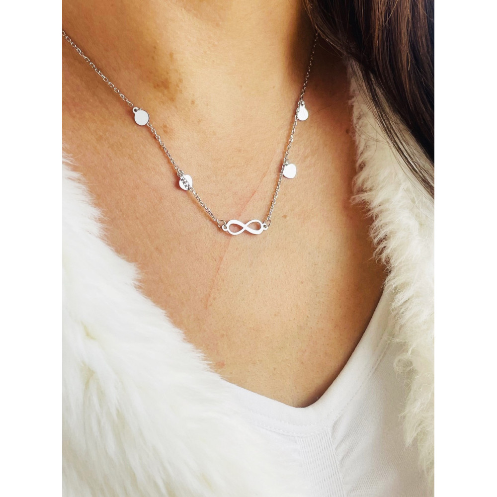 Infinity 925 Silber Halskette Halsband Damen