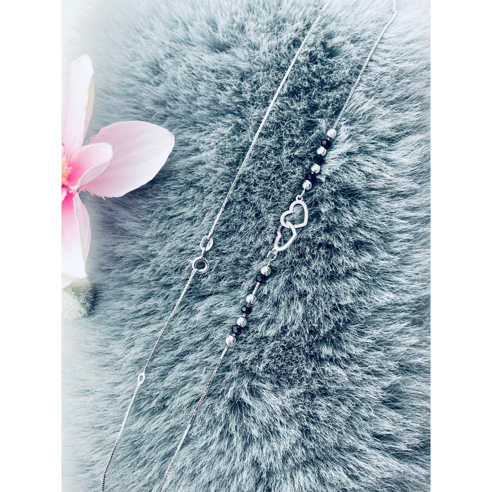 Herz 925 Silber Halskette mit Spinel Halsband Damen