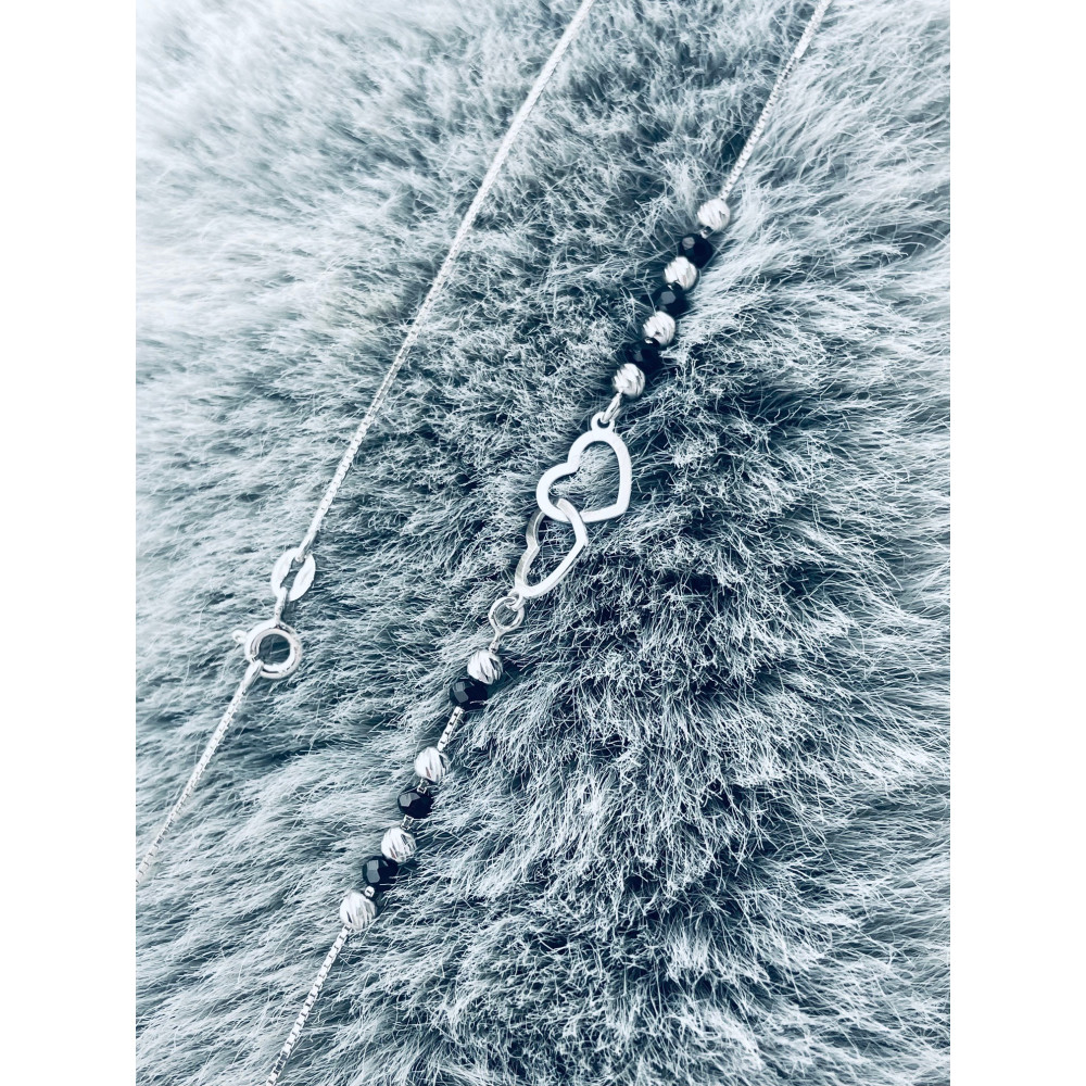 Herz 925 Silber Halskette mit Spinel Halsband Damen