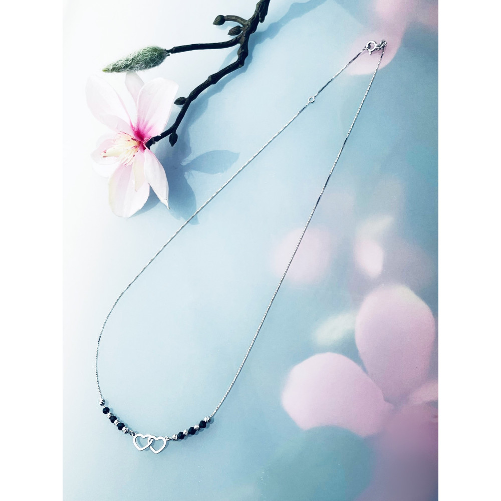 Herz 925 Silber Halskette mit Spinel Halsband Damen