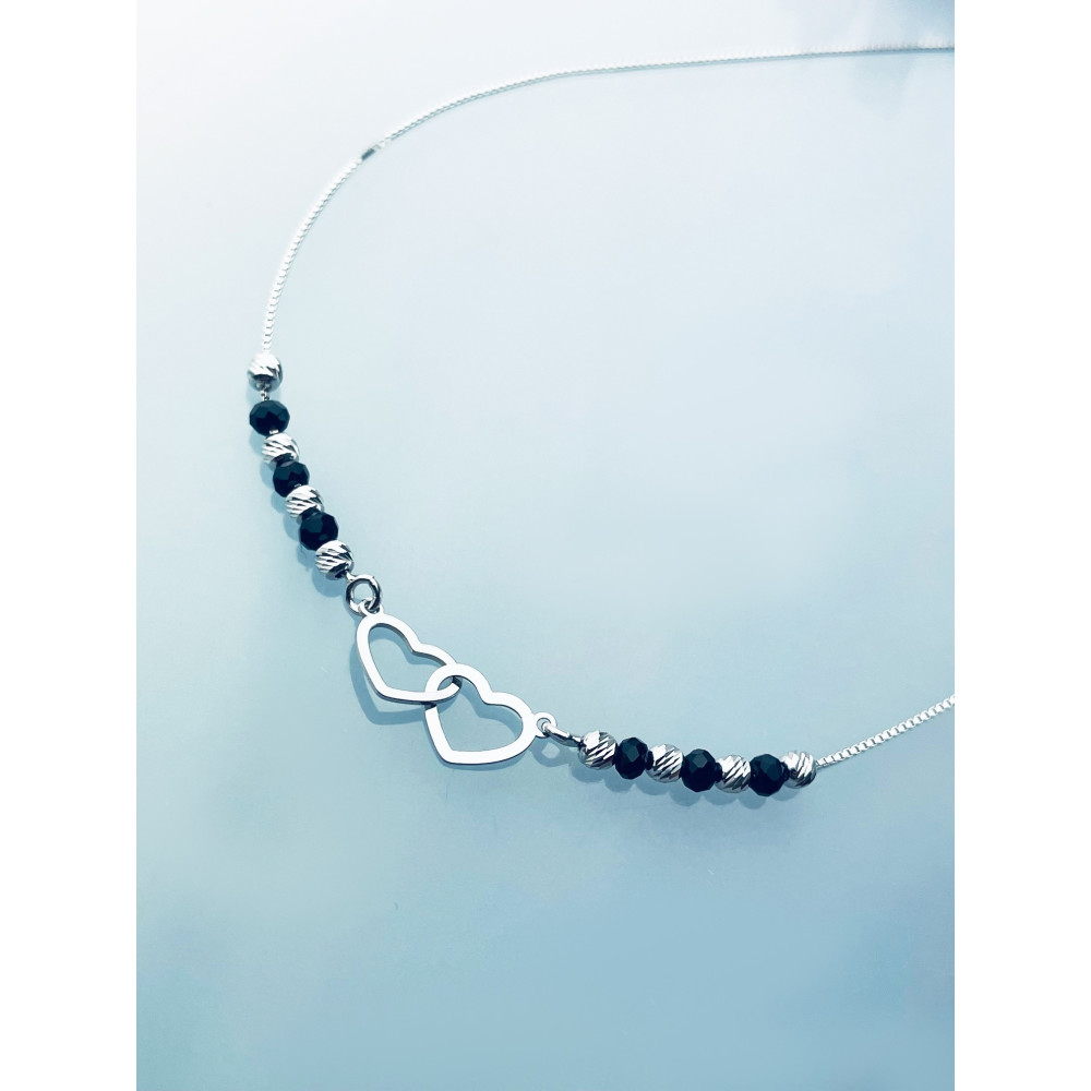 Herz 925 Silber Halskette mit Spinel Halsband Damen