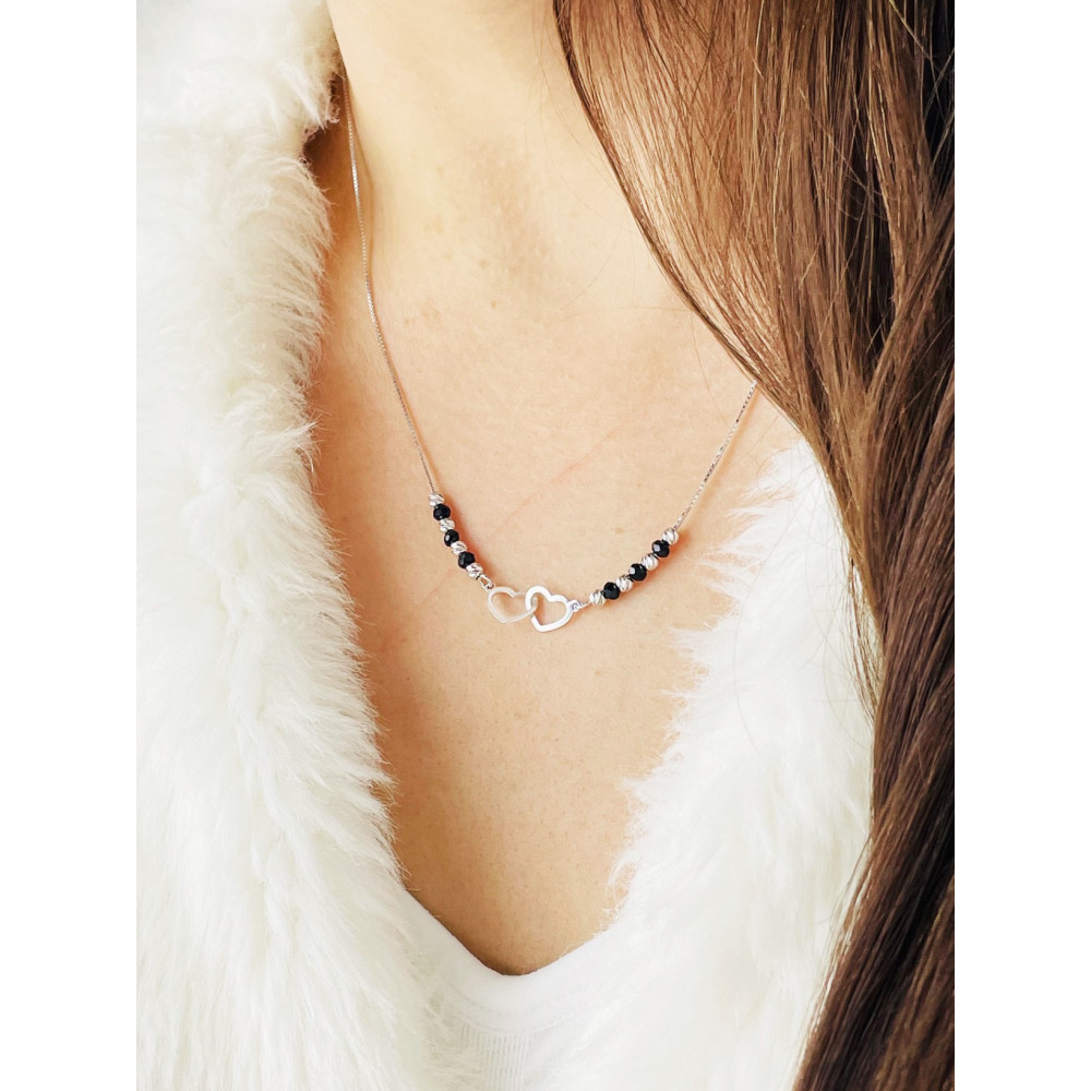 Herz 925 Silber Halskette mit Spinel Halsband Damen