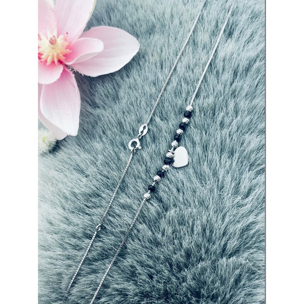 Herz 925 Silber Halskette mit Spinel Halsband Damen