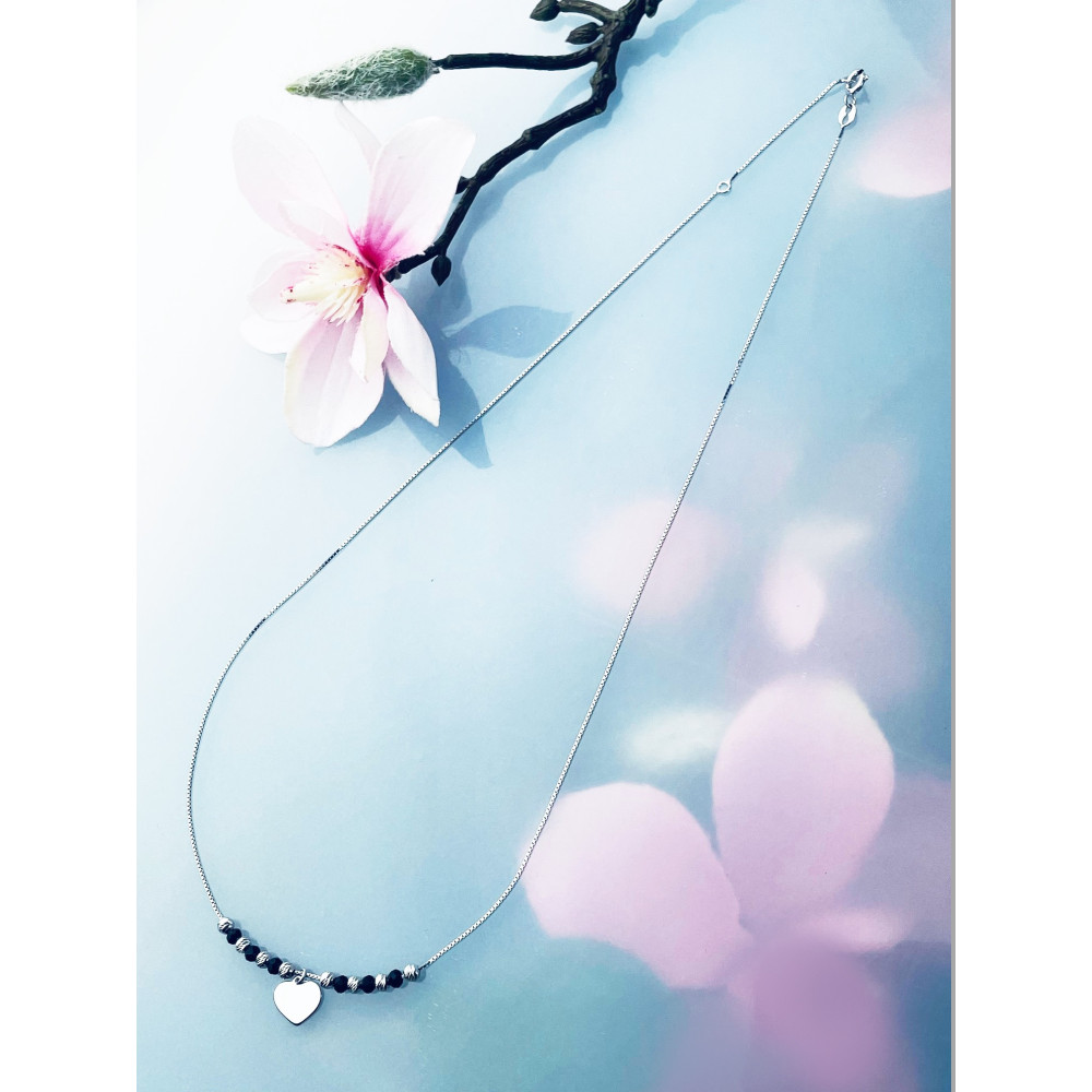 Herz 925 Silber Halskette mit Spinel Halsband Damen
