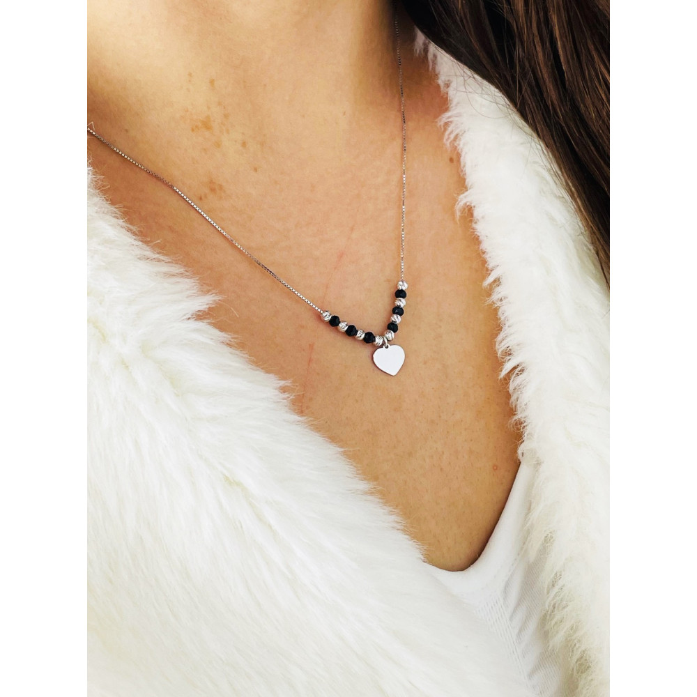 Herz 925 Silber Halskette mit Spinel Halsband Damen